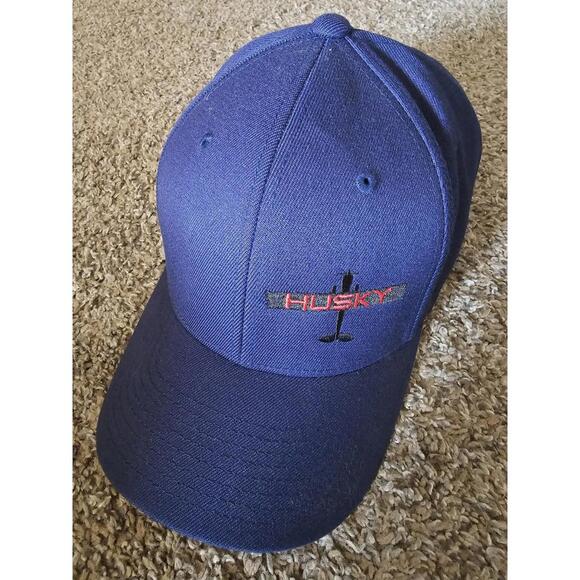 Other - HUSKY plane handcrafted WY USA L-XL Yupoong Flexfit hat Blue